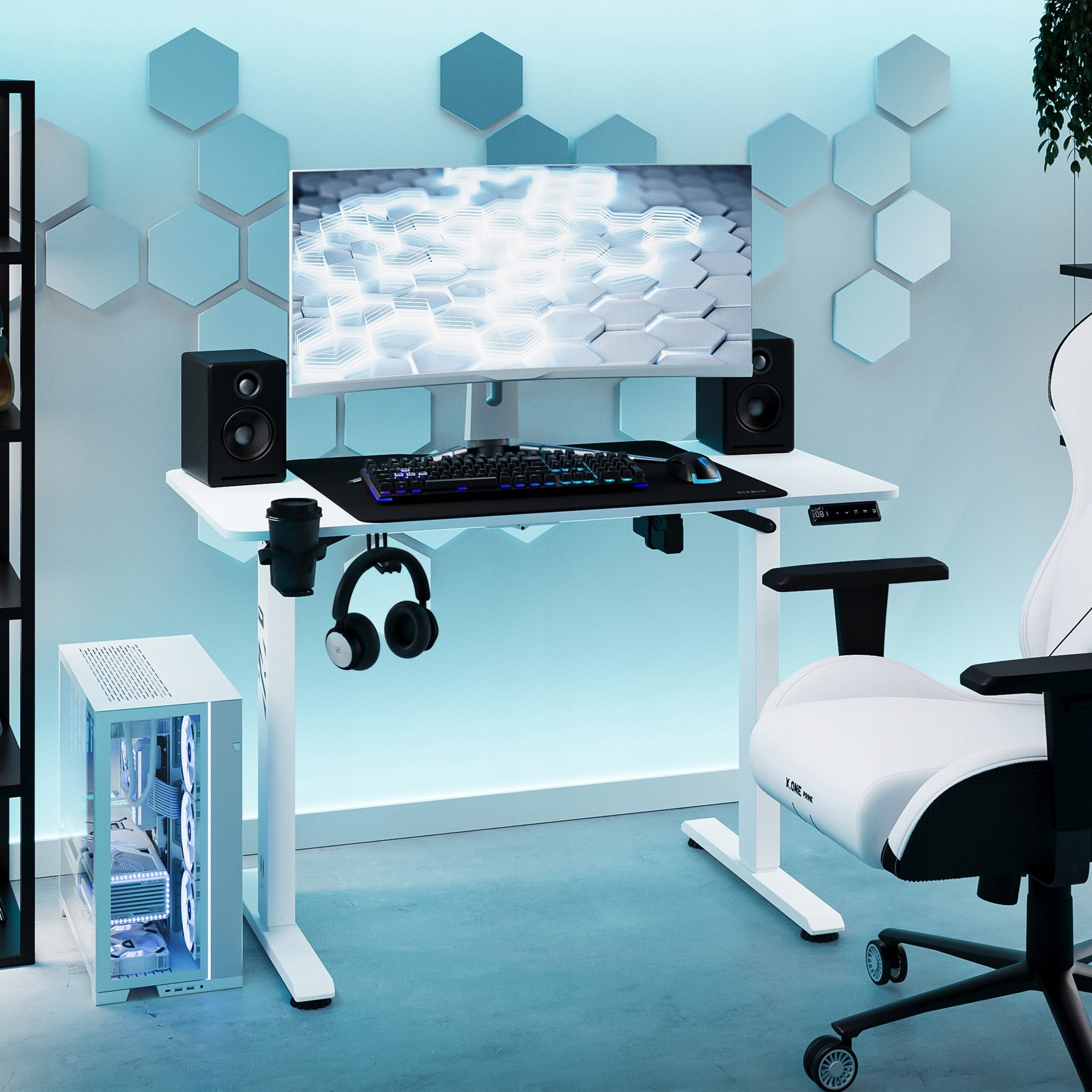 Desk with Electric Height Adjustment Small 110 cm DIABLO X-TENSIO White Manufacturer code 1706
