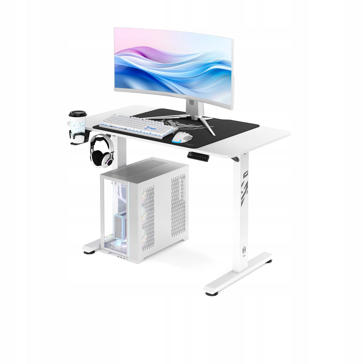 Desk with Electric Height Adjustment Small 110 cm DIABLO X-TENSIO White