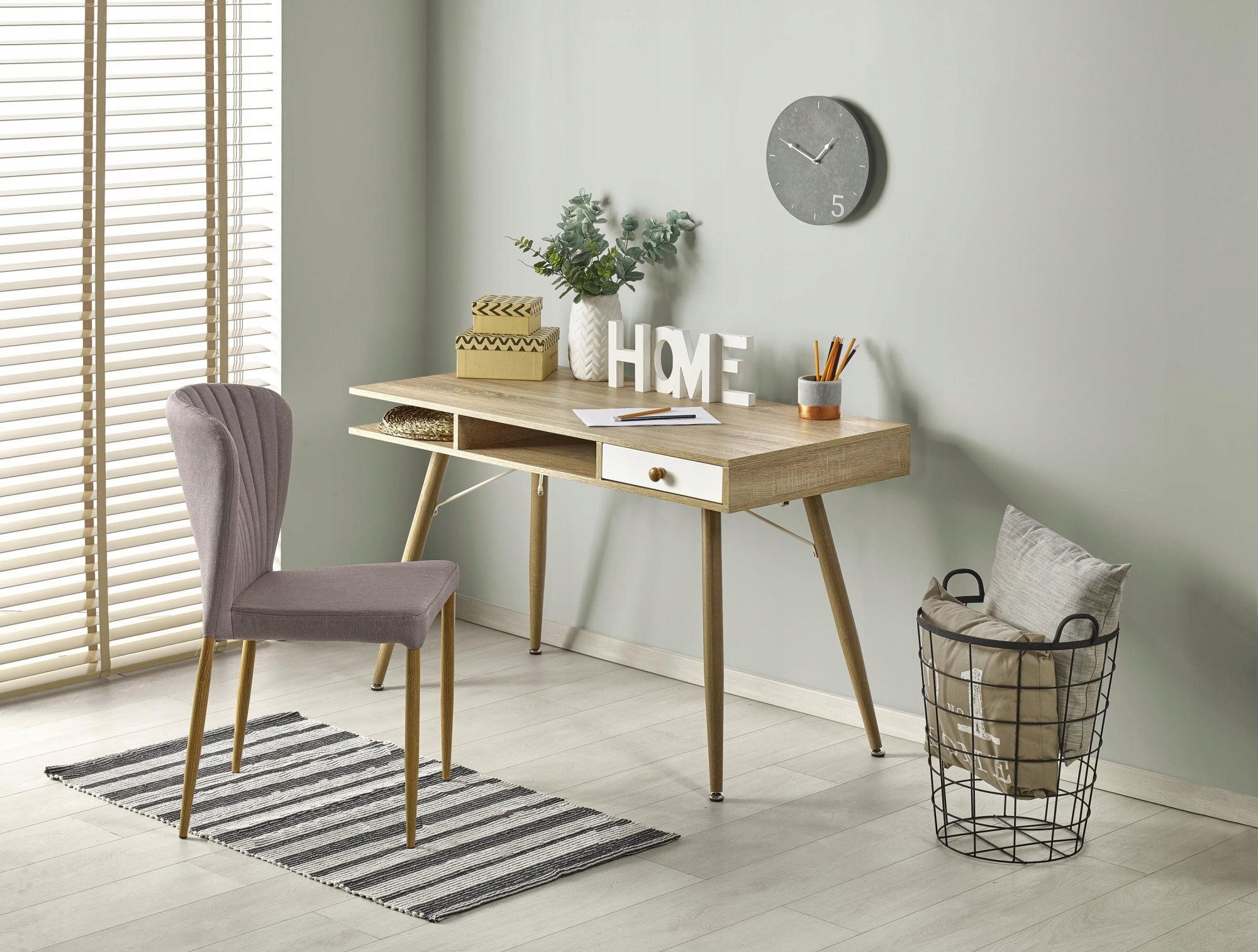 Desk with drawer sonoma oak white B34 HALMAR, sale EAN (GTIN) 5905248115071