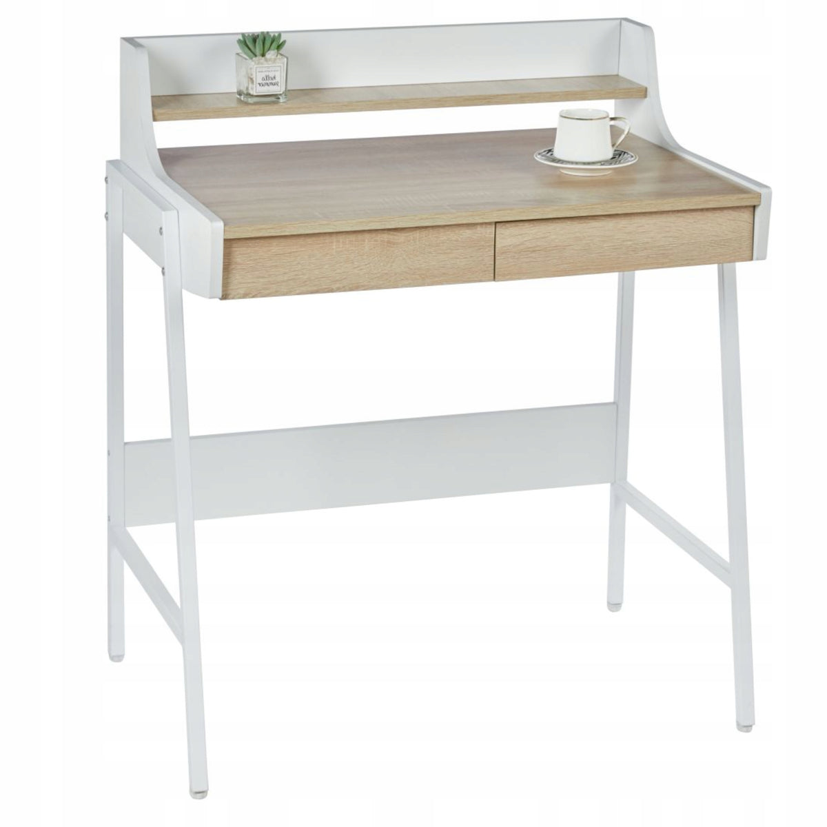 Desk with drawers OAK SONOMA White Scandinavian DRESSING TABLE with shelf Manufacturer code B14-FX SONOMA-BIAŁY