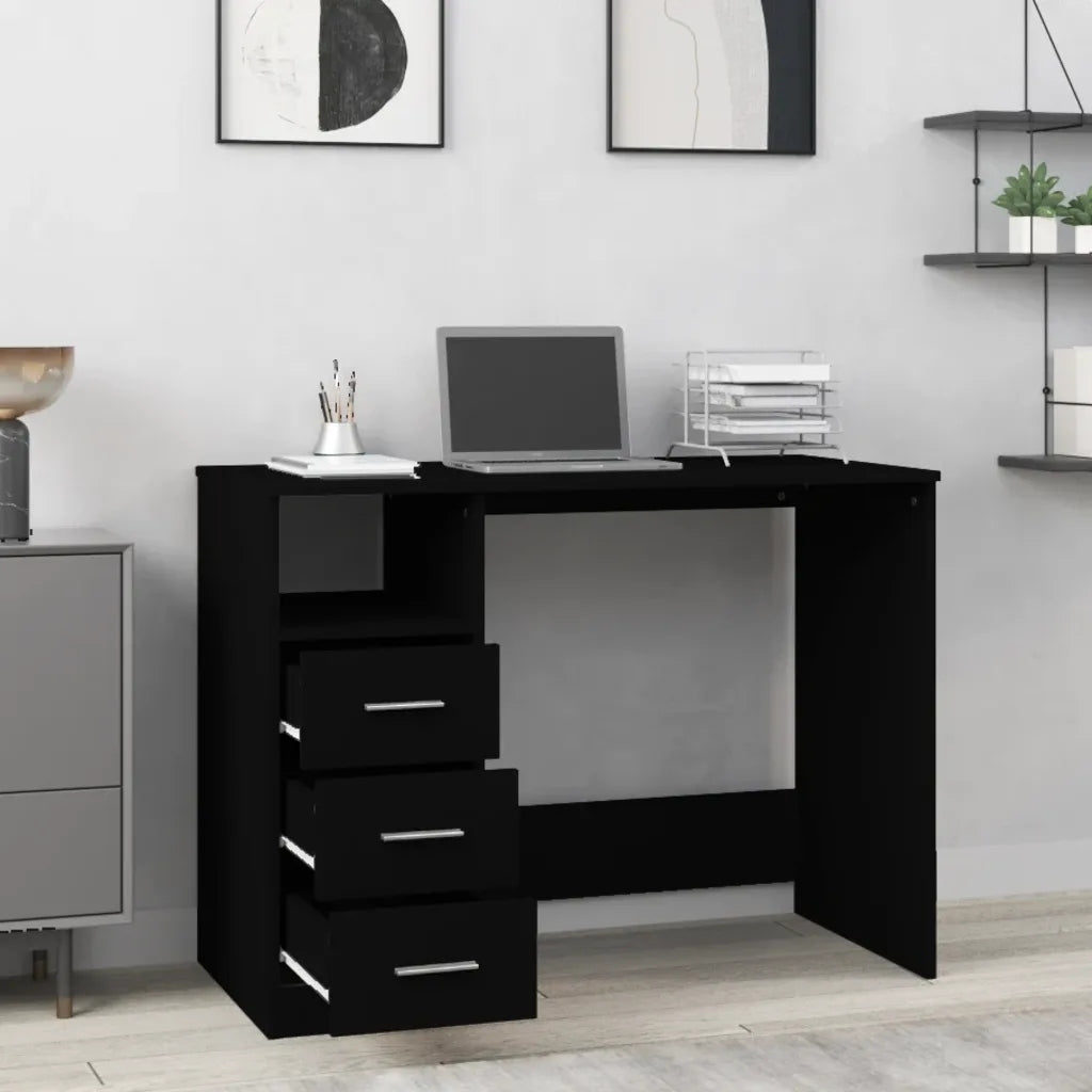 Desk with drawers, black, 102x50x76 cm Brand VidaXL