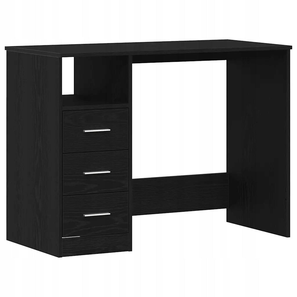 Desk with drawers, black oak, 102x50x76 cm