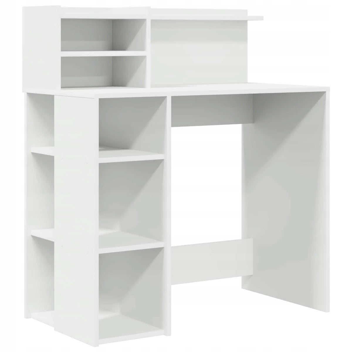 Desk with shelf White 90 x 48 x 101,5 cm Wood-based material