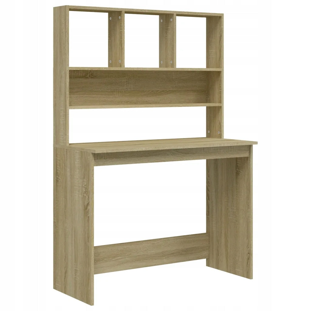 Desk with shelves, sonoma oak, 102x45x148 cm
