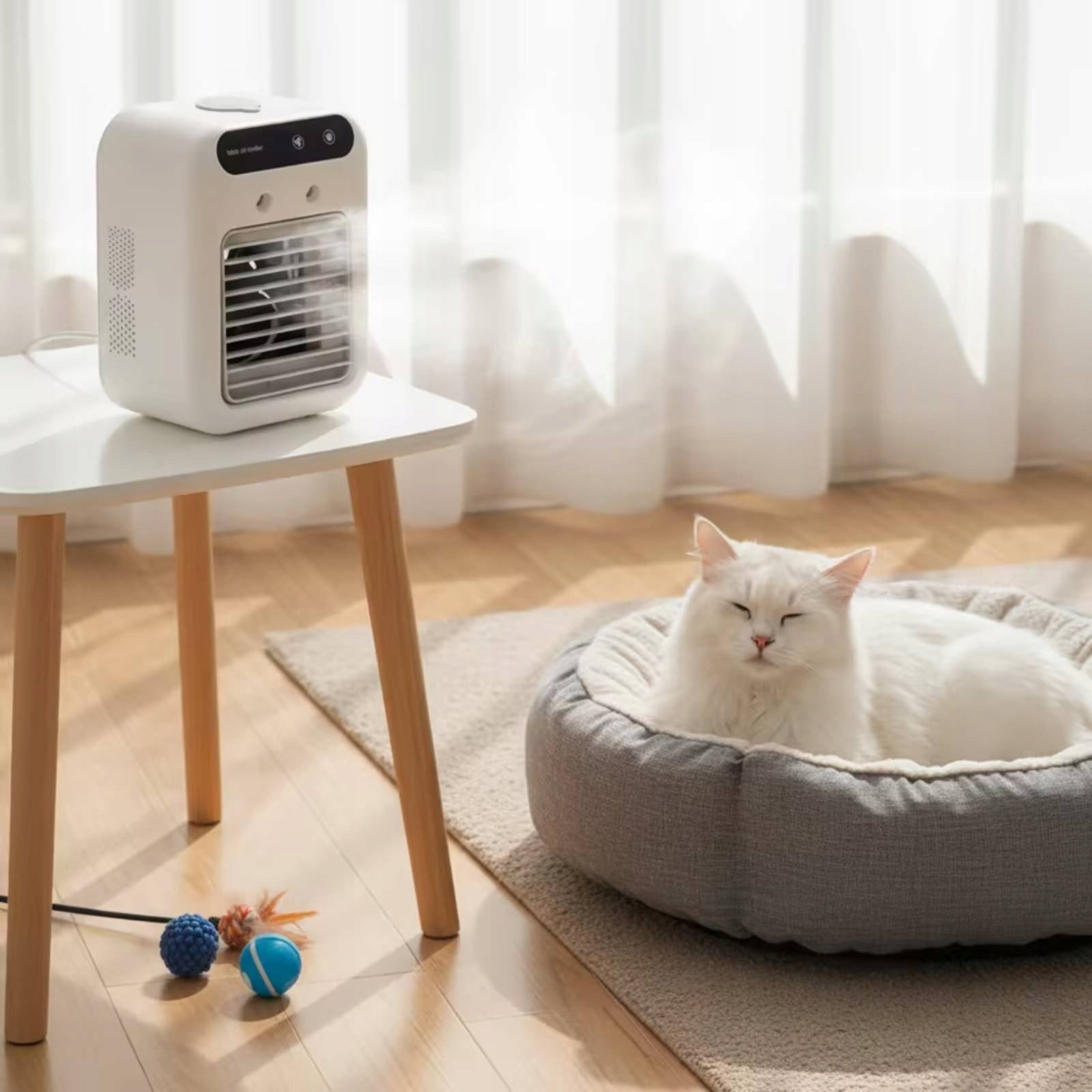 Desktop Air Cooler Compact Mini Air Cooler Humidifying Efficiency 1.1 kW