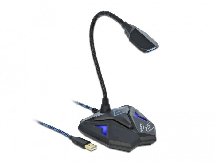Desktop USB Gaming Microphone with Gooseneck Arm mute Delock 66330 Packaging status original