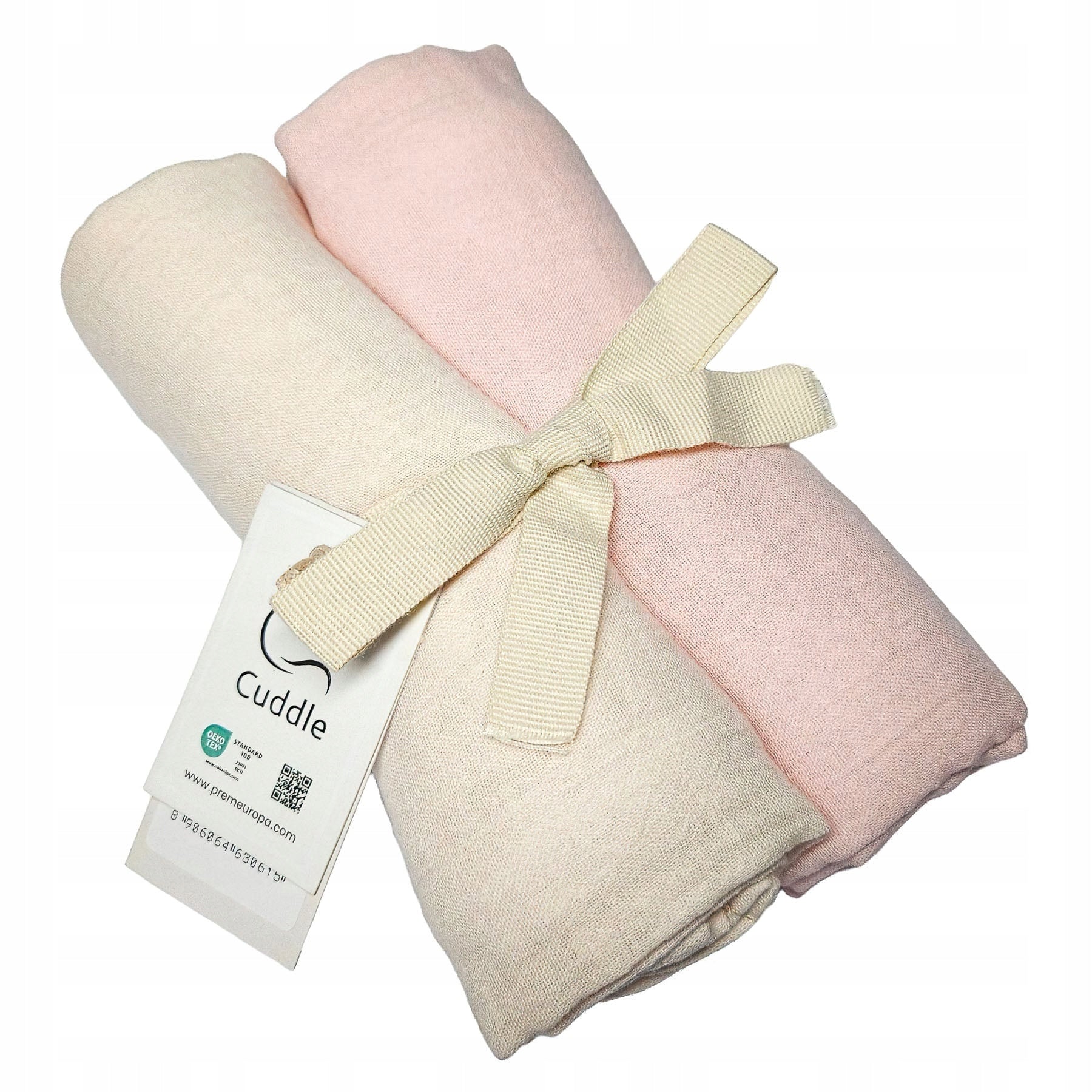 Dětské bavlněné látkové / mušelínové pleny MUŠELÍN cream+pink, smetanová… Brand no brand