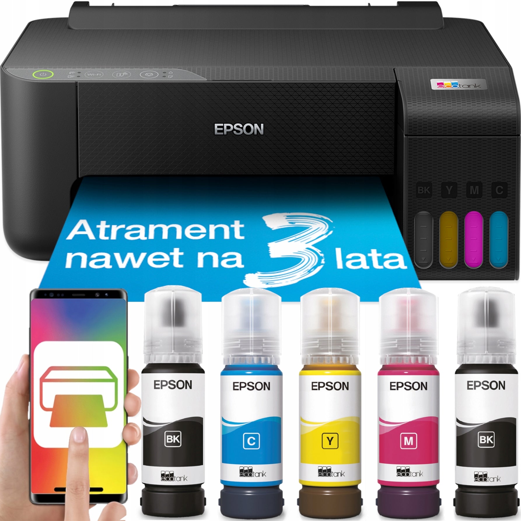 Device PRINTER EPSON EcoTank Cheap Printing COLOR WiFi SMART USB + INKS