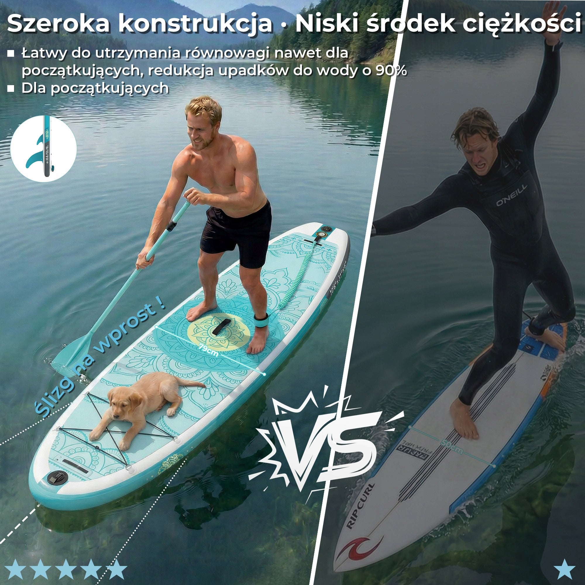 Devoko deska SUP Powiększona i wzmocniona wersja nadmuchiwana Niebieski Manufacturer code G-SUP25-1311-3
