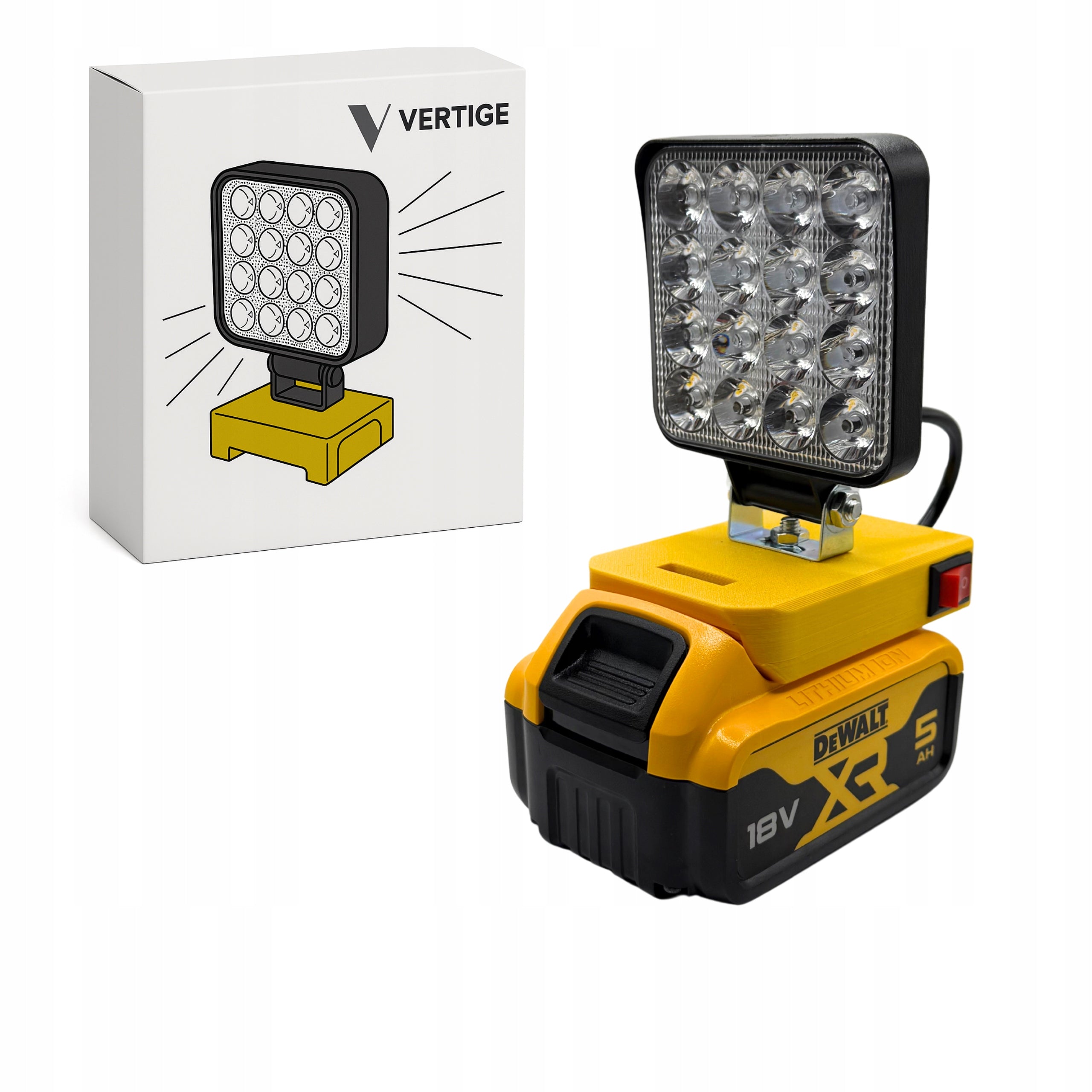 Dewalt 18V LED Lamp, Halogen Cordless Work Light, Workshop Lamp