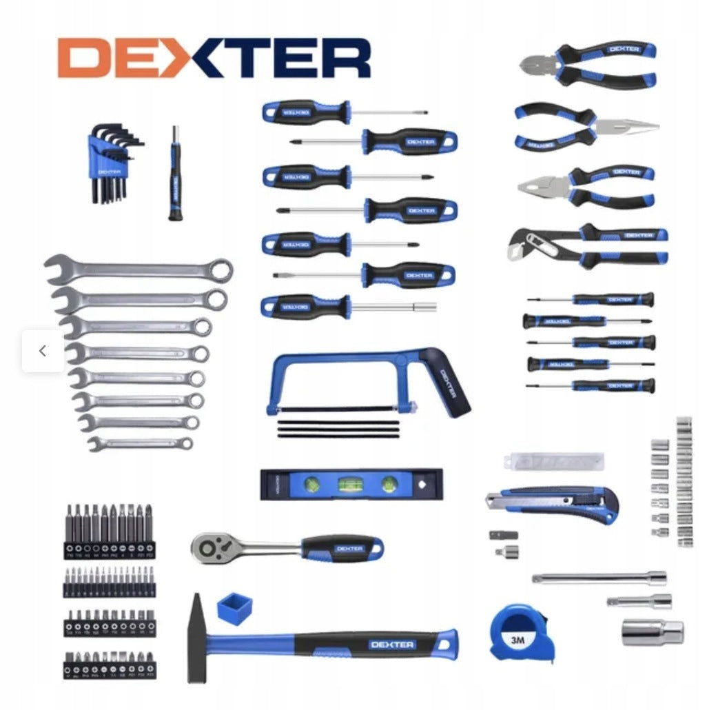 Dexter Hand Tool Set 118 Elements in Suitcase Keys Bits Caps Manufacturer code 3276007961508