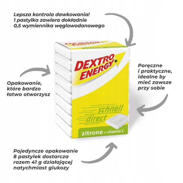 Dextro Energy Glucose Dextrose Flavour Lemon Vitamin C 138g 24 Tabl. Brand Dextro Energy