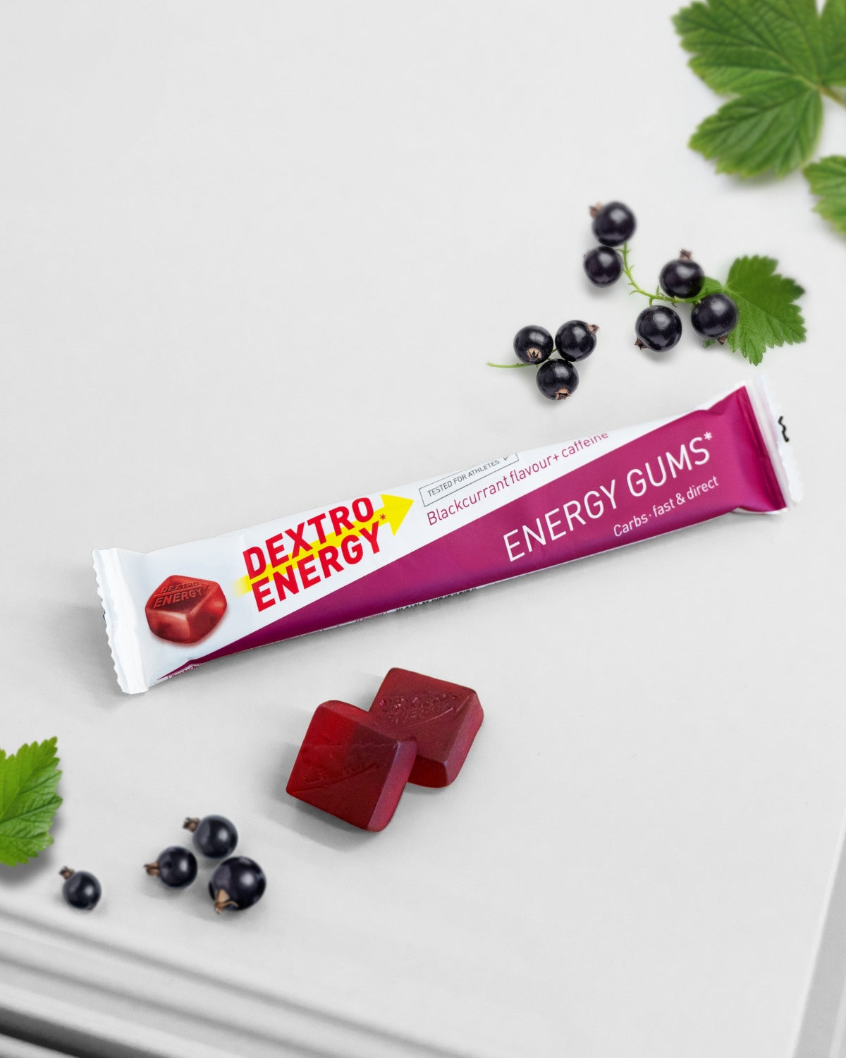 Dextro Energy Gums Blackcurrant Energy Gummies with Caffeine Set of 8 Expiration date at least six months from the date of purchase