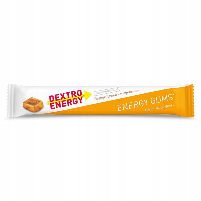 Dextro Energy Gums Orange Energy Gummies with Magnesium 8 Pieces Packaging status original
