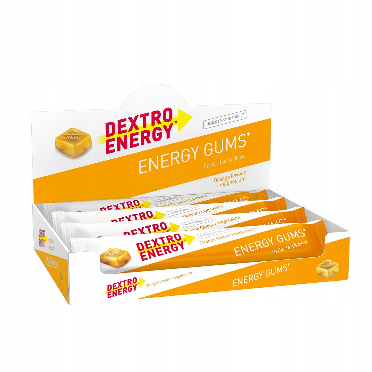 Dextro Energy Gums Orange Energy Gummies with Magnesium 8 Pieces