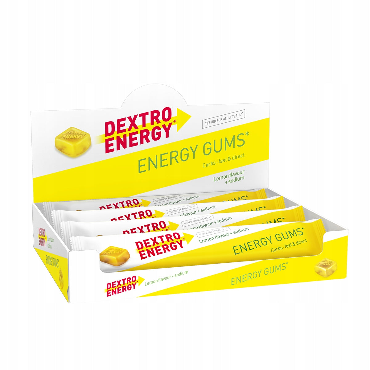 Dextro Energy Gums - lemon energy gummies with sodium 8 Pieces