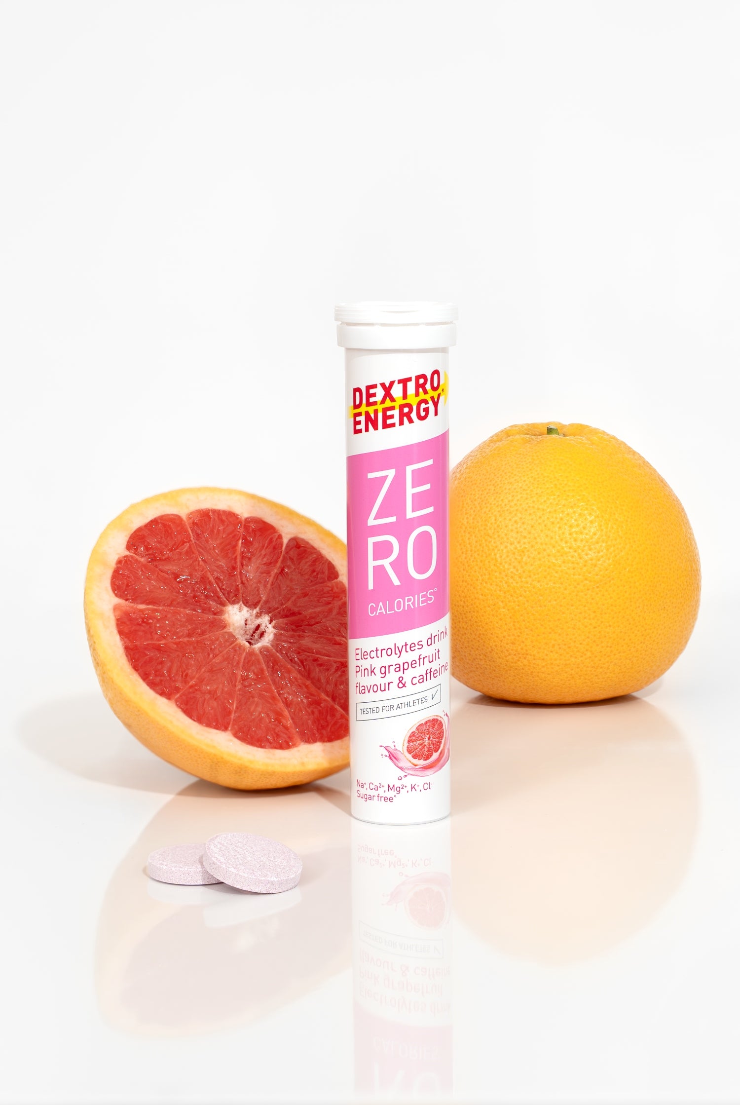 Dextro Energy Zero Calories - ELECTROLYTES WITH CAFFEINE taste Pink Grapefruit Packaging status original