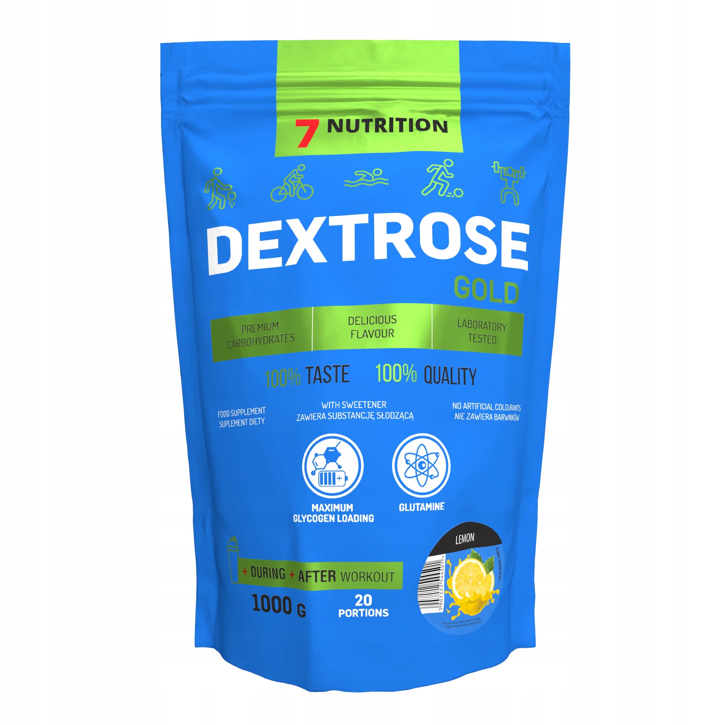 Dextrose 7NUTRITIO 1000g Lemon