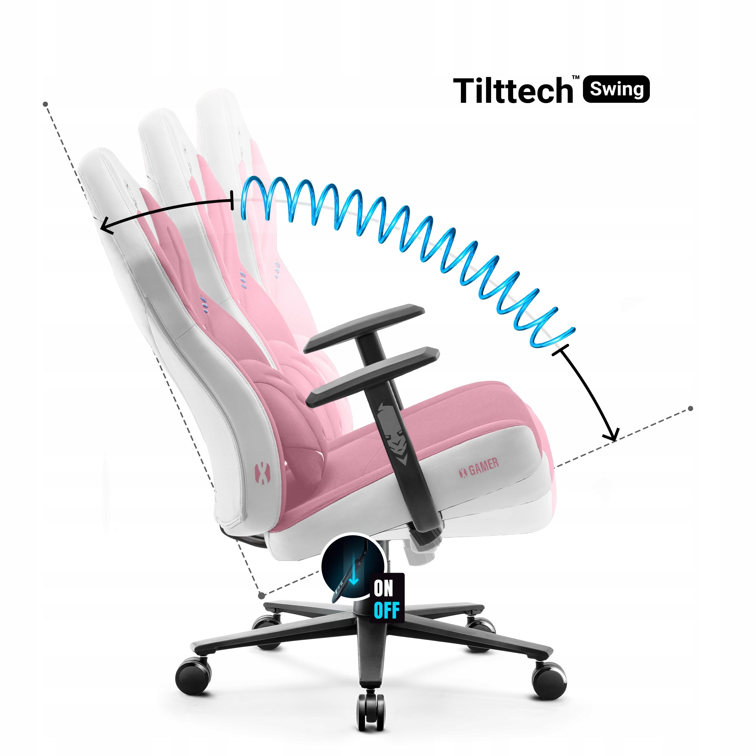 Diablo X-GAMER NORMAL SIZE Marshmallow Pink Gaming Chair (Pink) Furniture width 68 cm