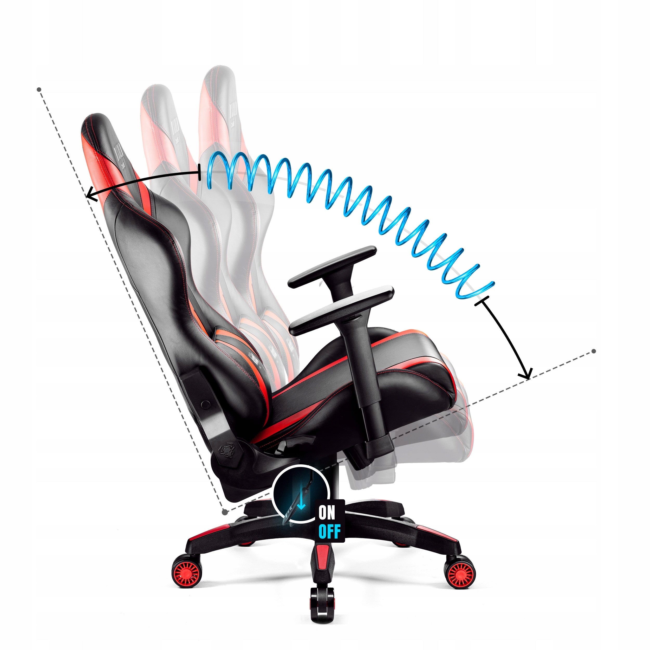 Diablo X-Horn 2.0 Children's Desk Chair: Small Black and Red Furniture width 64 cm