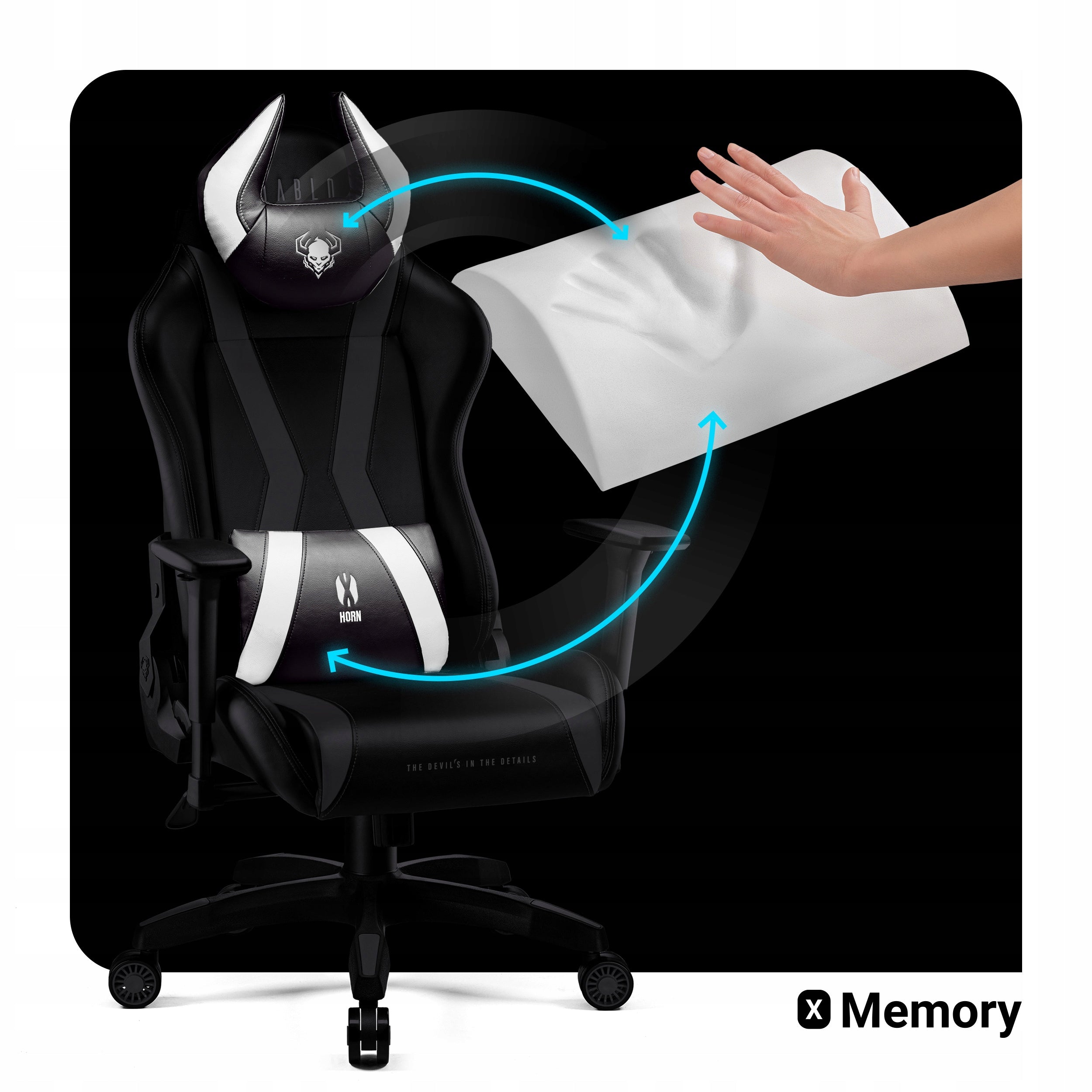 Diablo X-Horn 2.0 King Size gaming chair black and white Brand Diablo Chairs