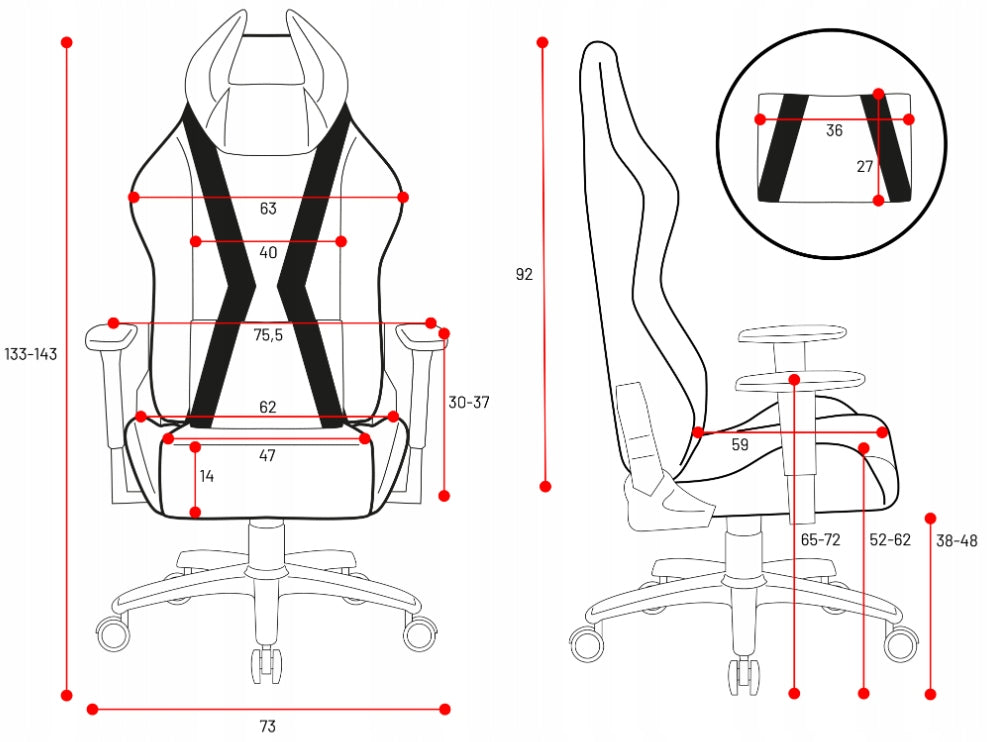 Diablo X-Horn 2.0 King Size gaming chair black and white Manufacturer code 854