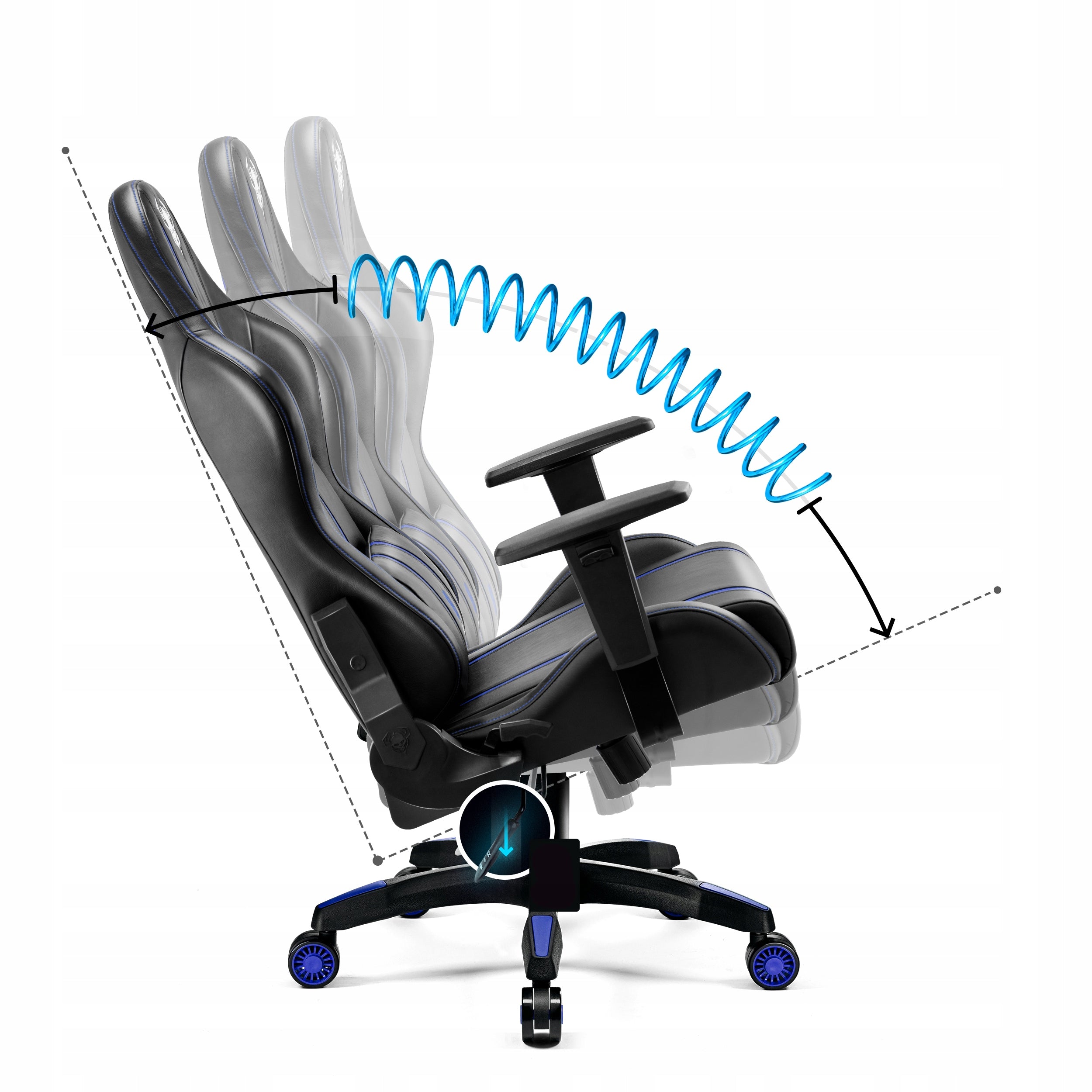 Diablo X-One 2.0 Normal Size Rotary Gaming Chair Black-Blue Model X-One 2.0