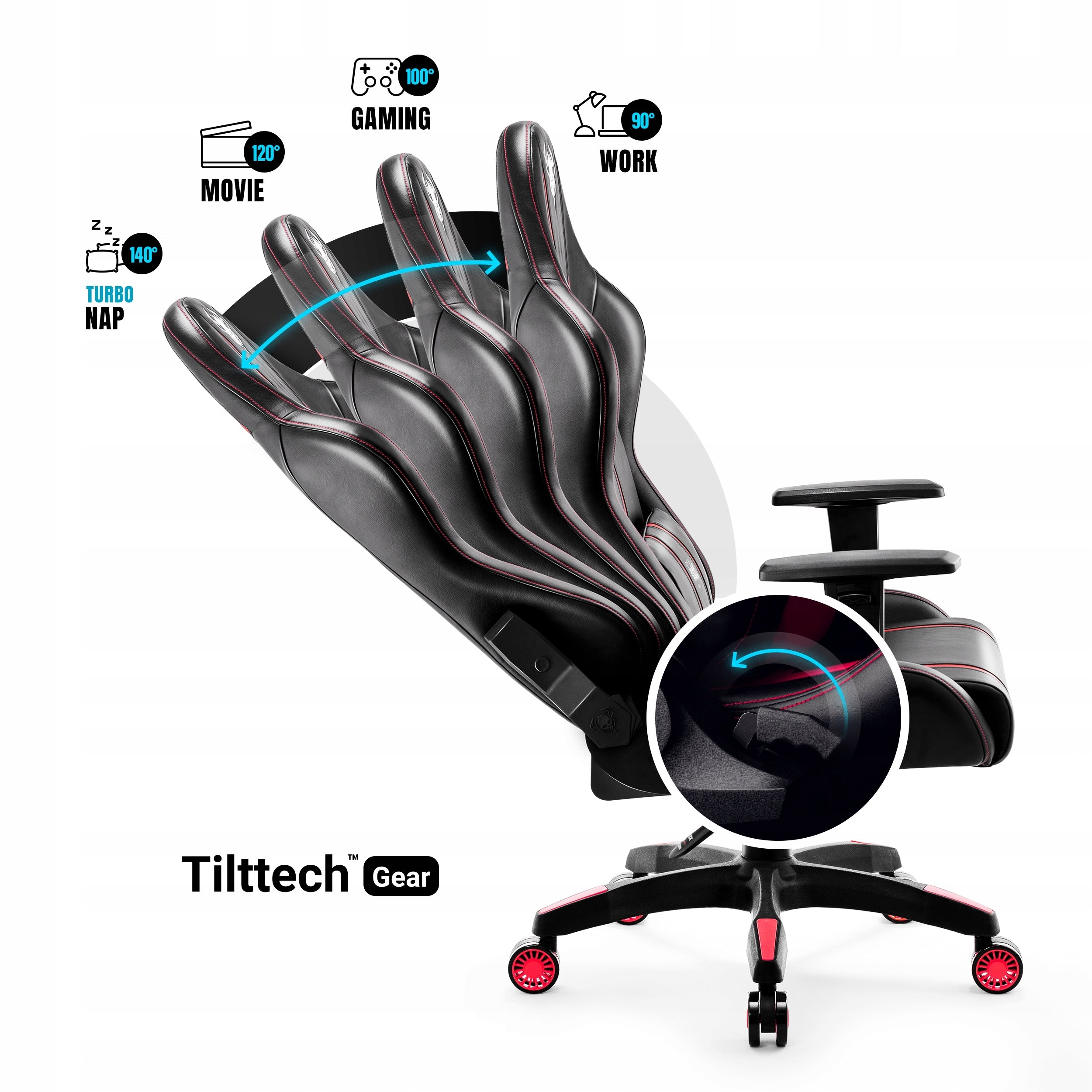 Diablo X-One 2.0 Small Black and Red Gaming Chair for Kids Furniture height 120 cm