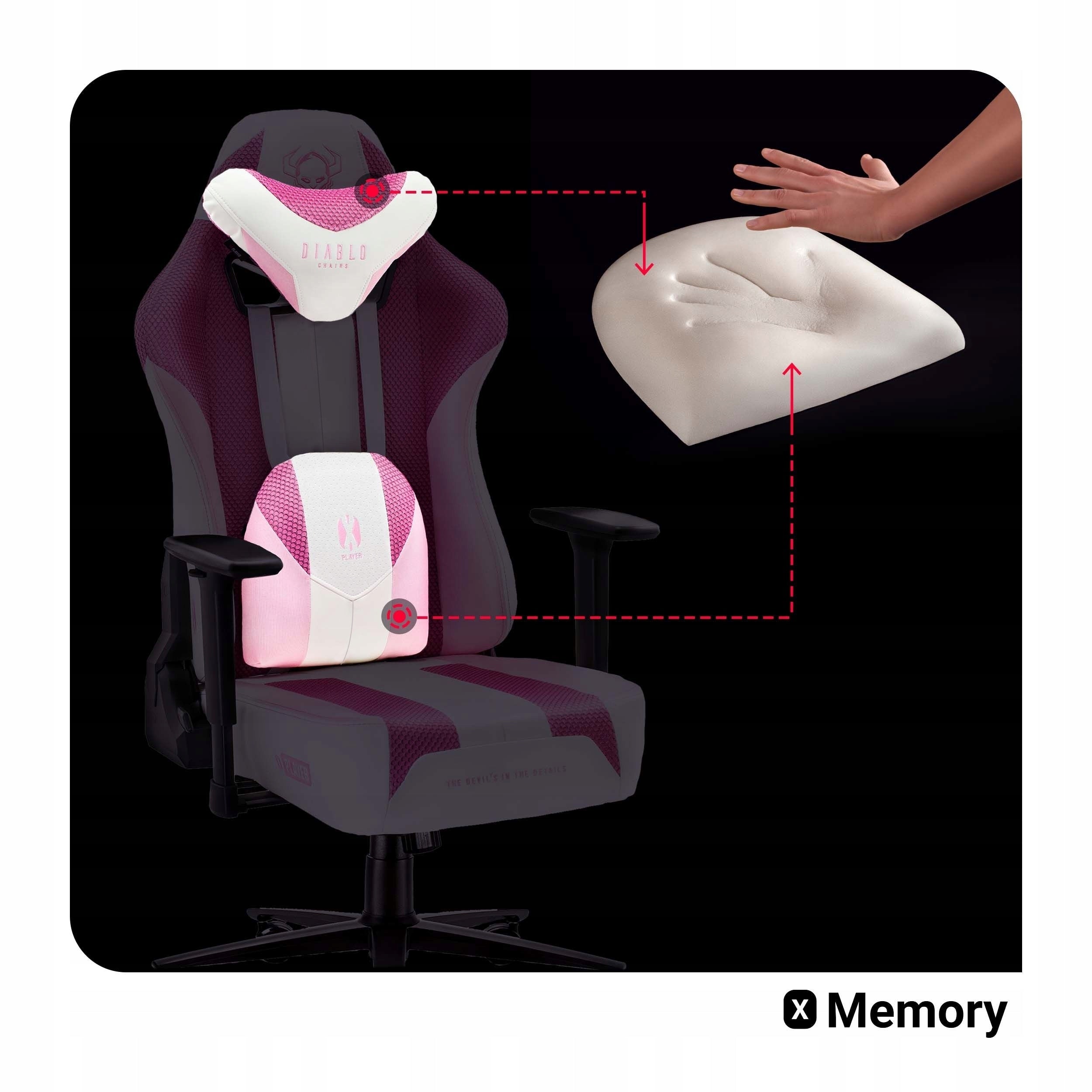 Diablo X-Player 2.0 Normal Size Pink Gaming Chair Furniture depth 68 cm