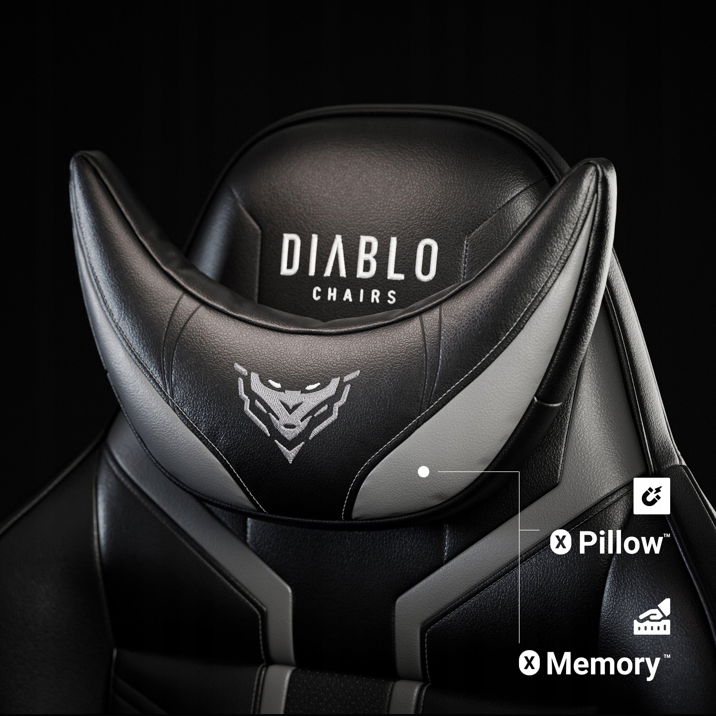 Diablo X-Ray 2.0 Normal Size Gaming Chair: Black & Grey Maximum seat height 50 cm