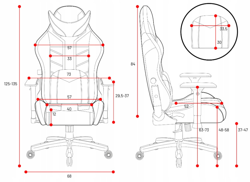 Diablo X-Ray 2.0 Normal Size Gaming Chair, White and Pink Manufacturer code 1213