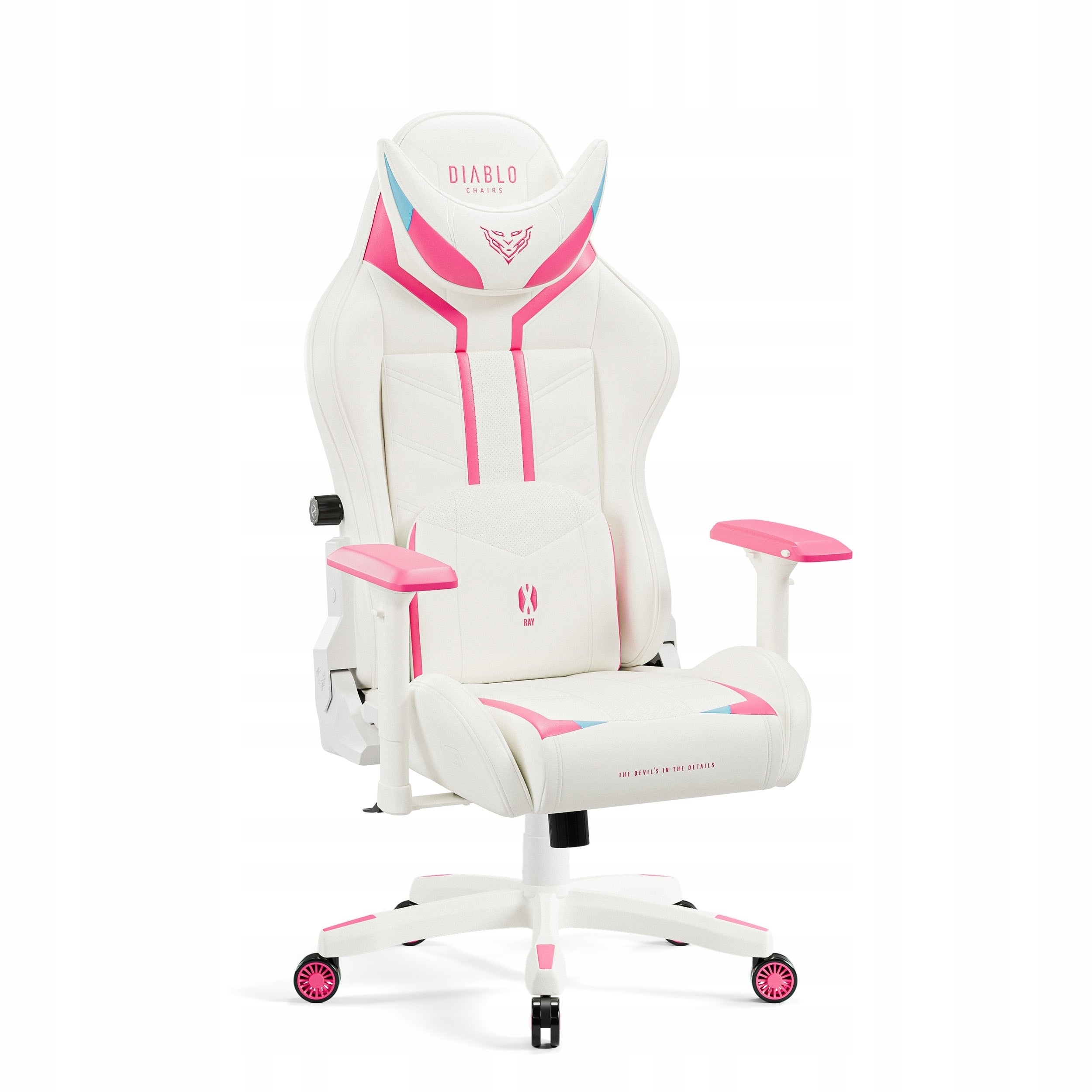 Diablo X-Ray 2.0 Normal Size Gaming Chair, White and Pink