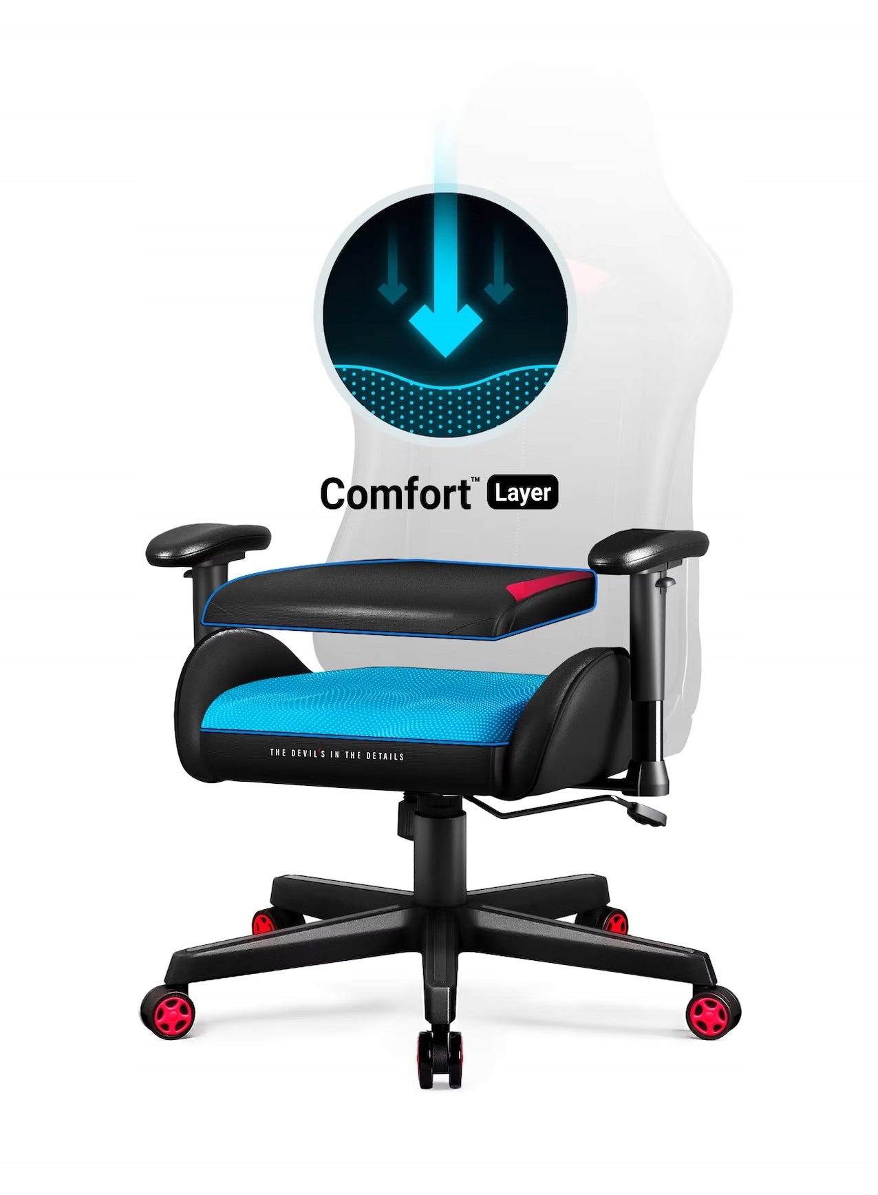 Diablo X-STARTER Gaming Chair: Black and Red Model X-ST4RTER Czarny