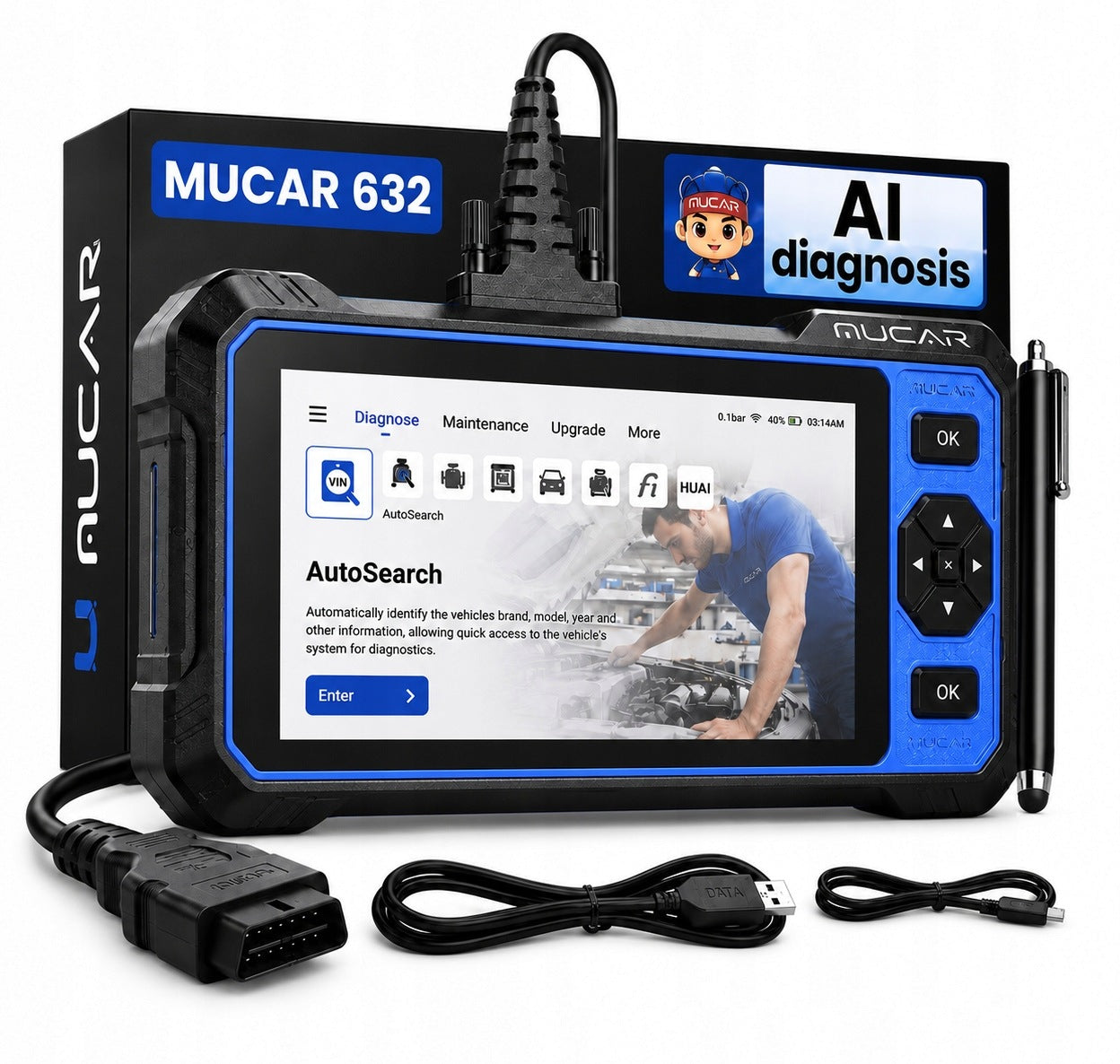 Diagnostic Computer MUCAR 632 Lifetime Update "AI" MuCar Poland