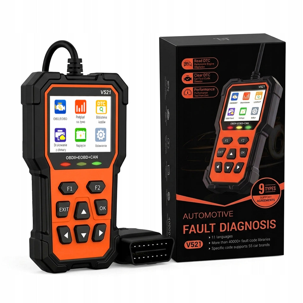 Diagnostic Tester Car Error Detection Scanner OBD2 LCD MENU PL