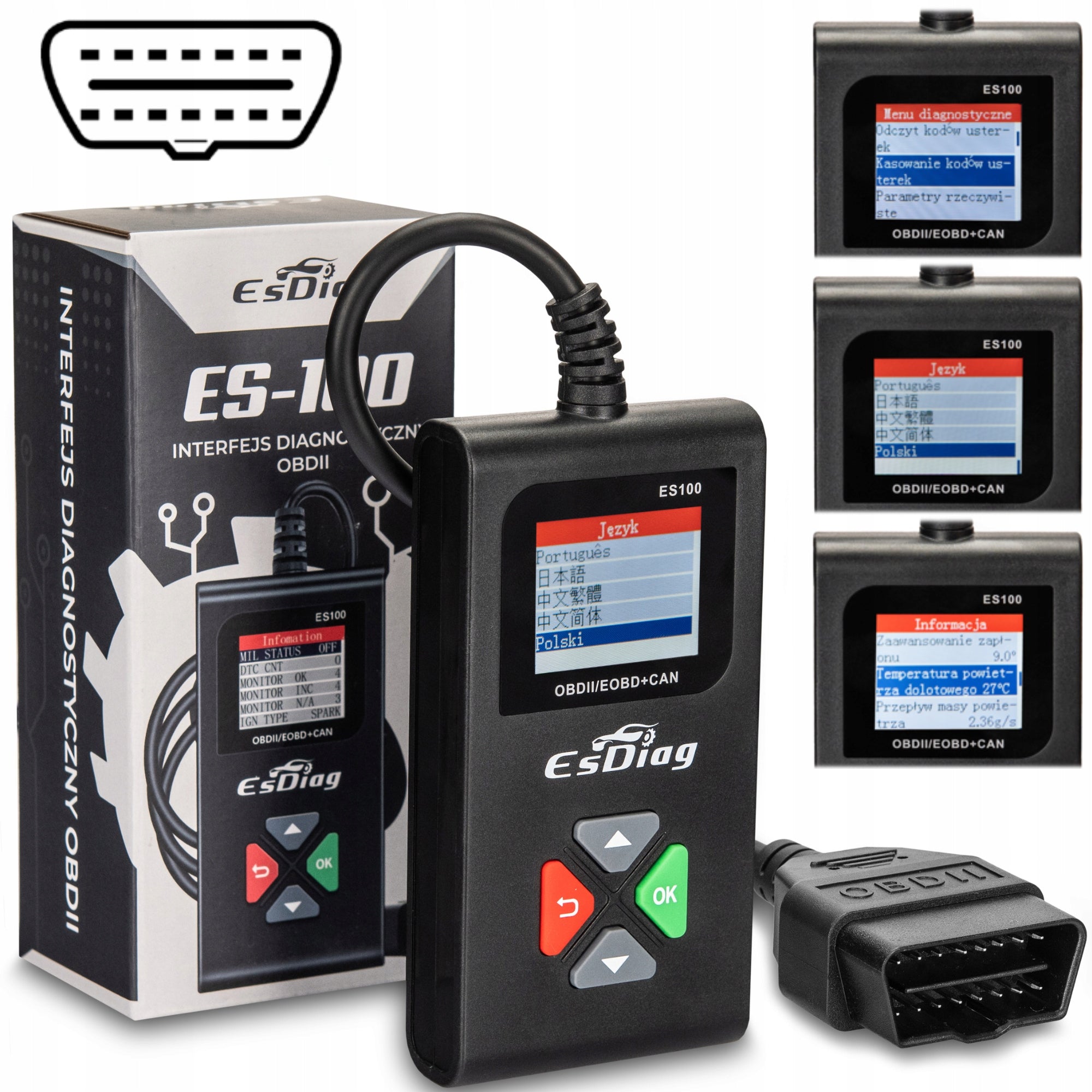 Diagnostic Tester OBD2 Interface Polish ERROR SCANNER Check Engine