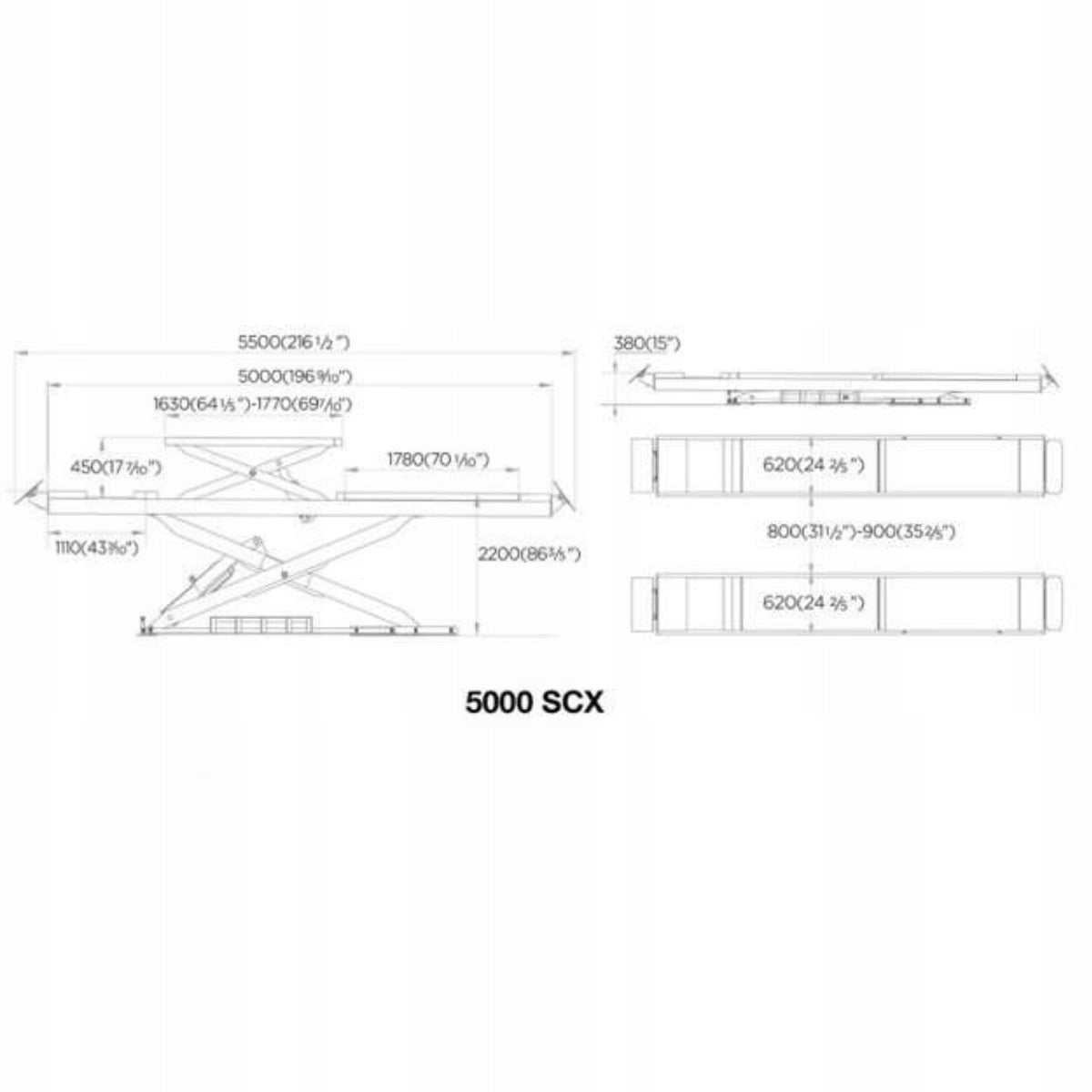 Diagnostic scissor lift for geometry 5,5T 400V Superlift 5000SCX Brand Magneti Marelli