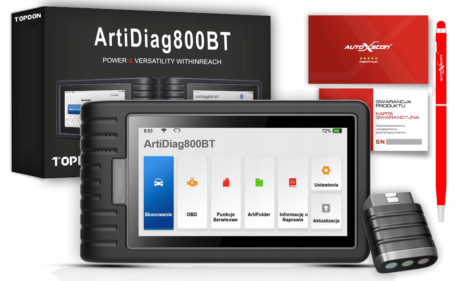 Diagnostic tester TOPDON ArtiDiag800BT Polish EAN (GTIN) 850022568374