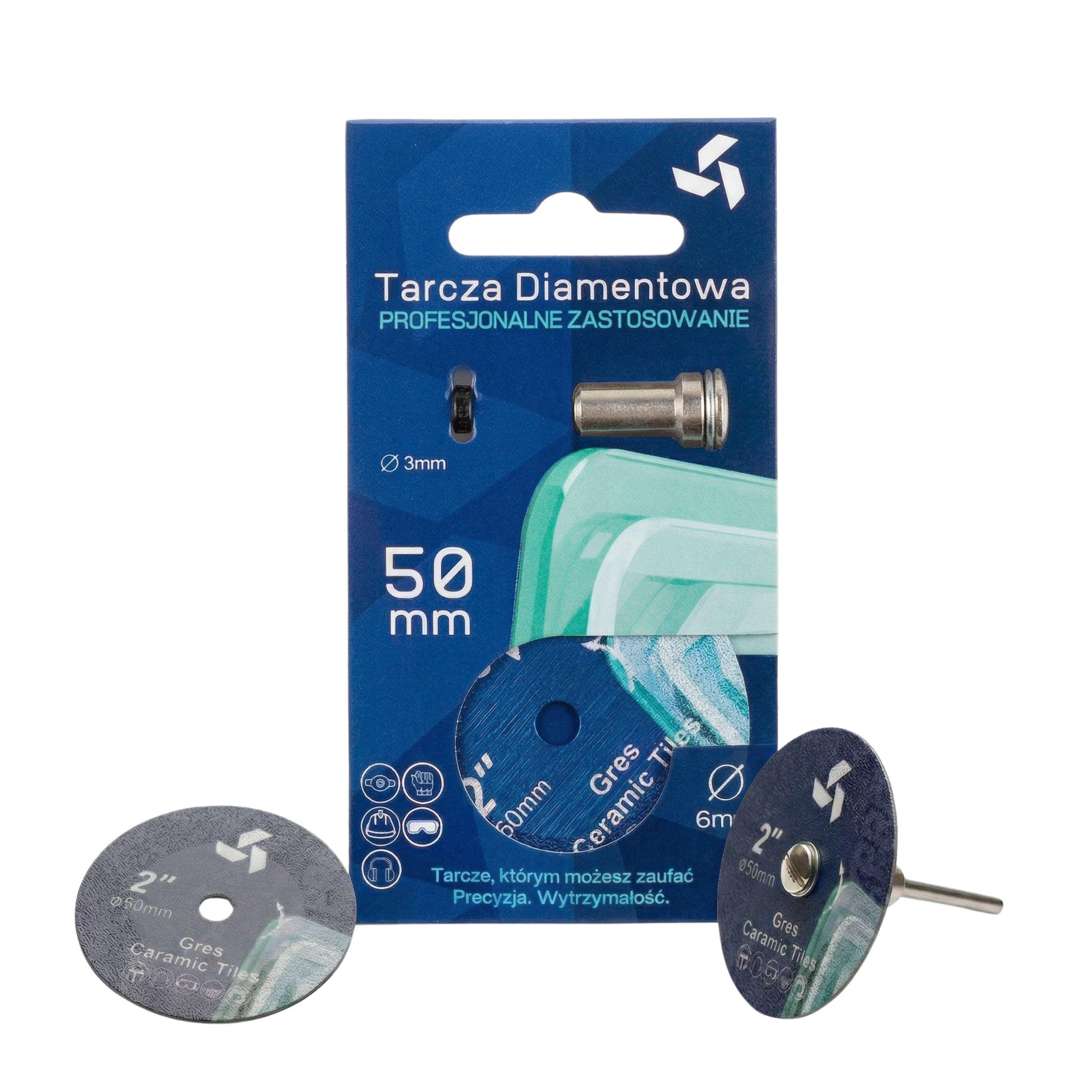 Diamond Cutting Disc 50 mm for Ceramic Tile Stoneware Pin Adapter 3 mm