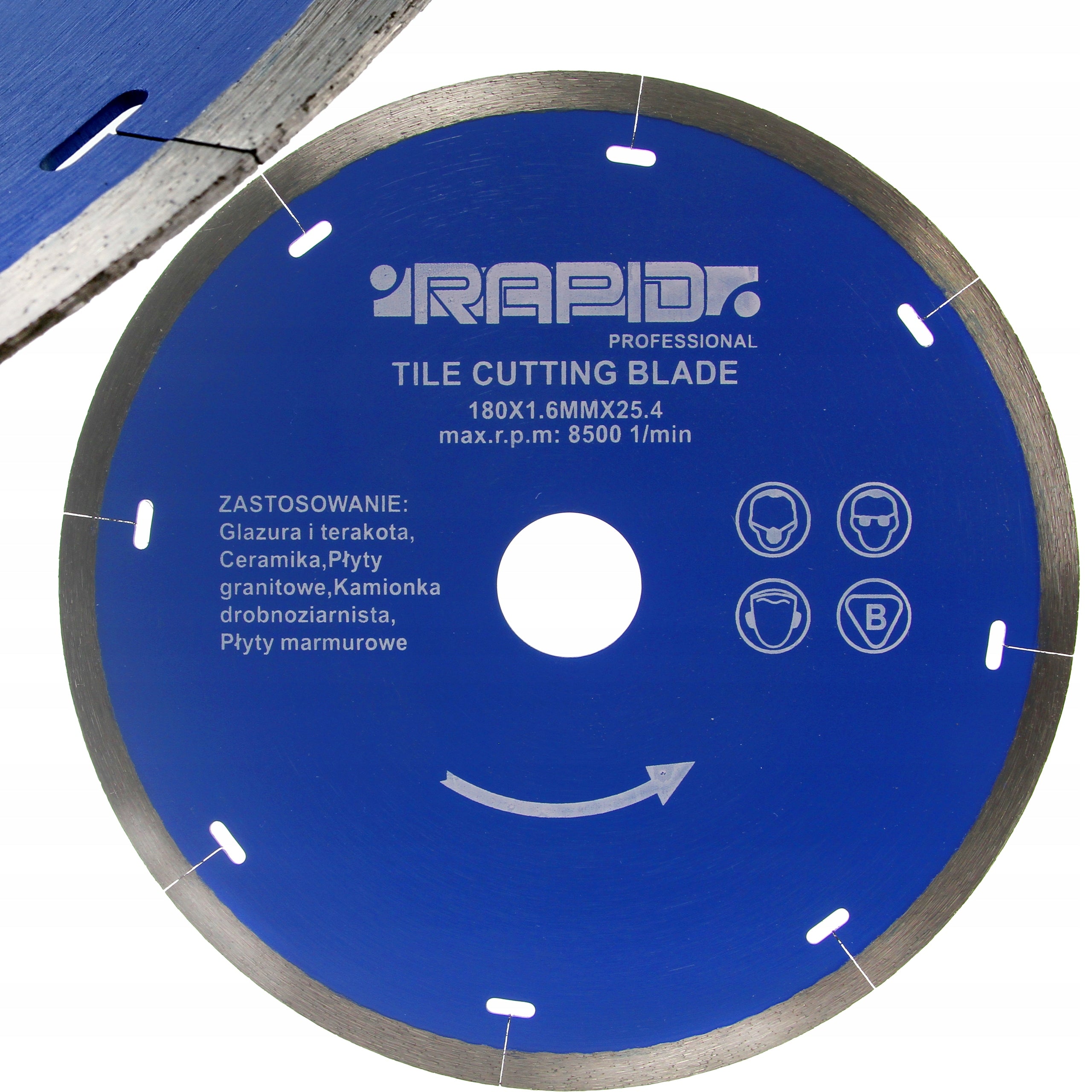 Diamond blade 180 RAPID tiles stoneware ceramics - Cutting without chipping!