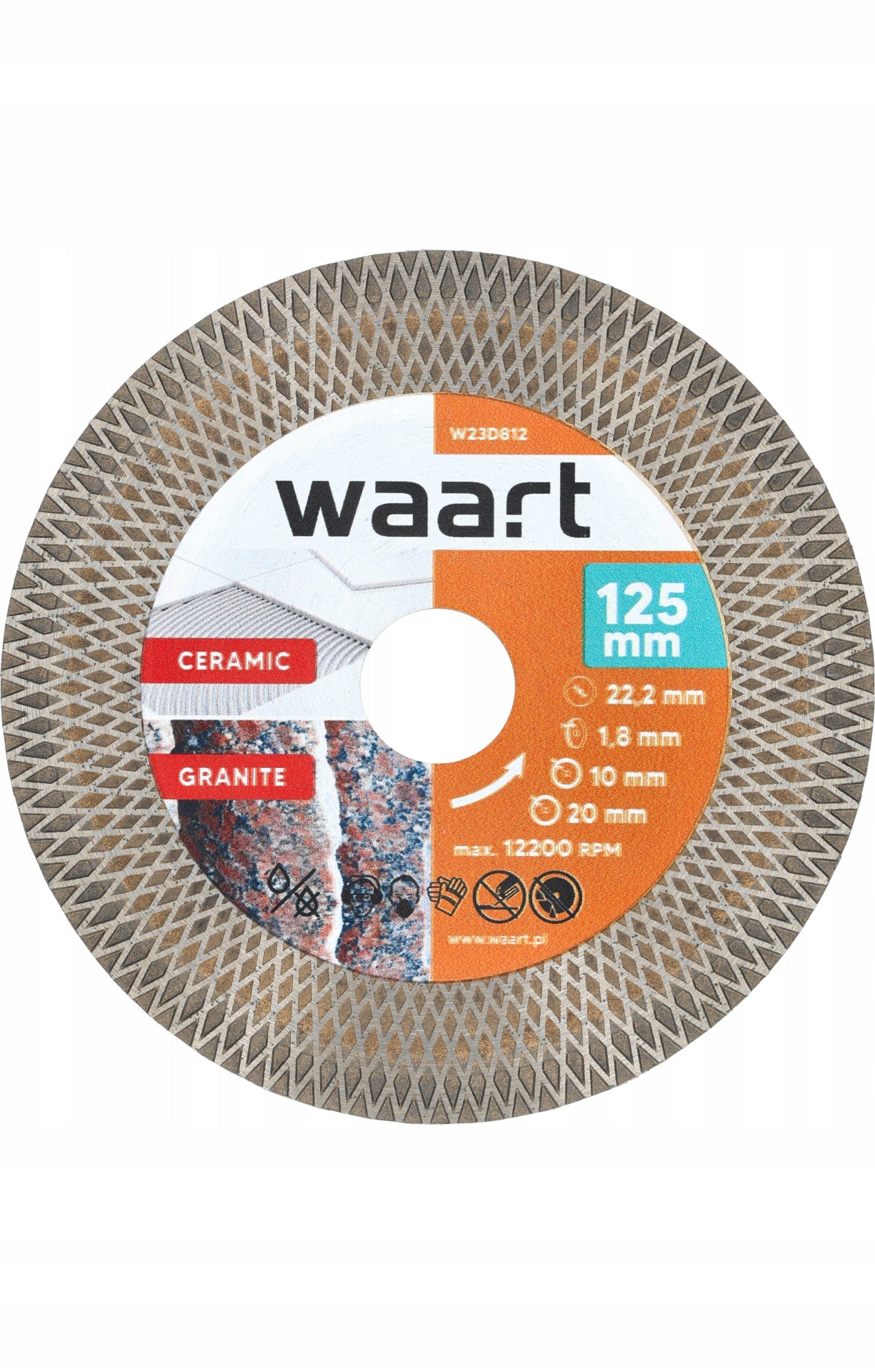 Diamond blade for cutting, chamfering STONEWARE,MARBLE,GRANITE 125mm EAN (GTIN) 5904198072687