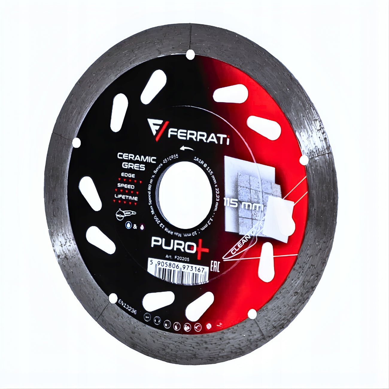 Diamond blade for perfect cutting of ceramic stoneware 115mm PURO+ FERRATi Manufacturer code F20205