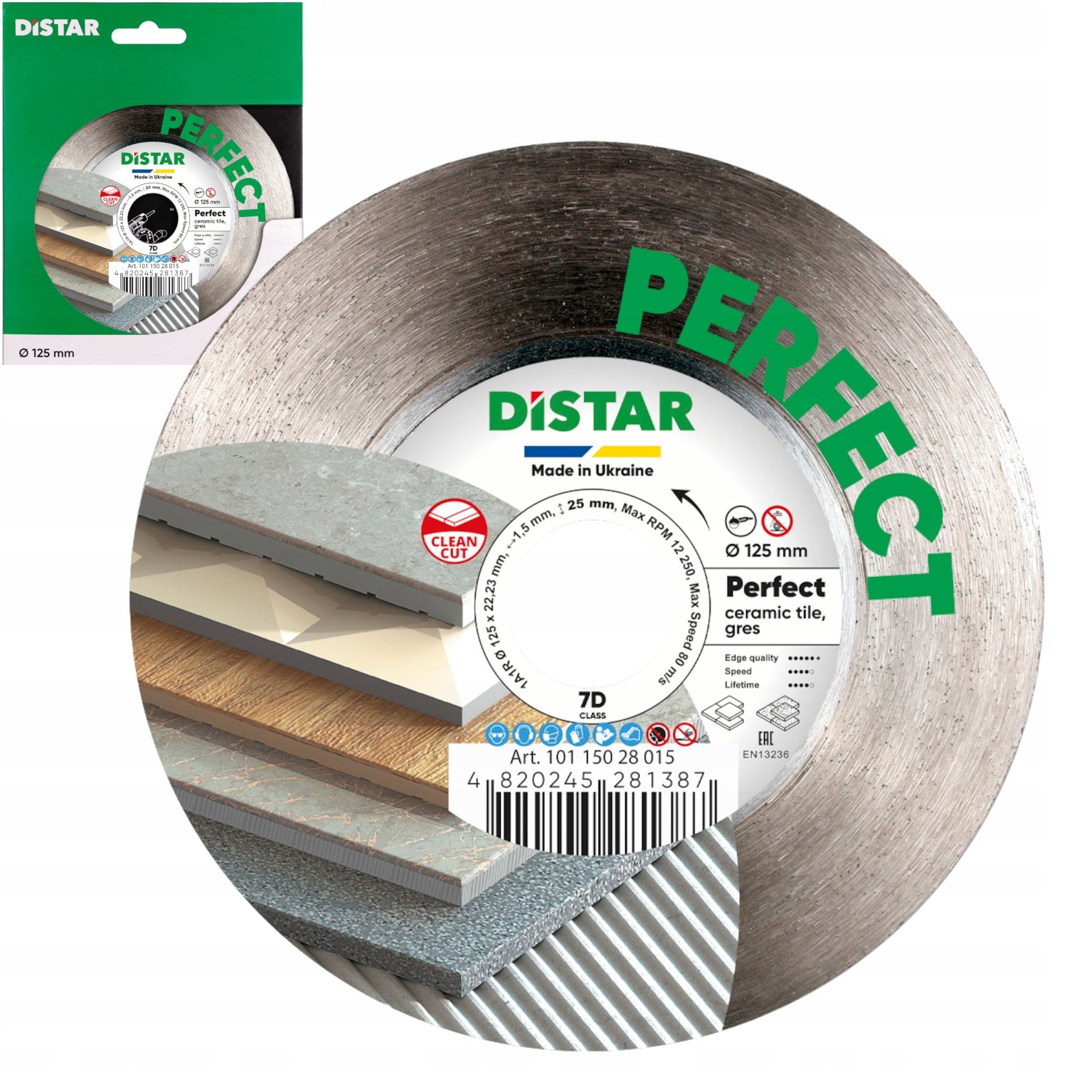 Diamond blade for stoneware tiles 125mm Perfect Distar 10115028015 Disc type cutting