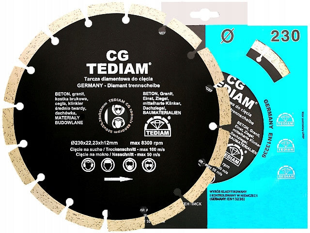 Diamond disc 230 for concrete cubes bricks POWER
