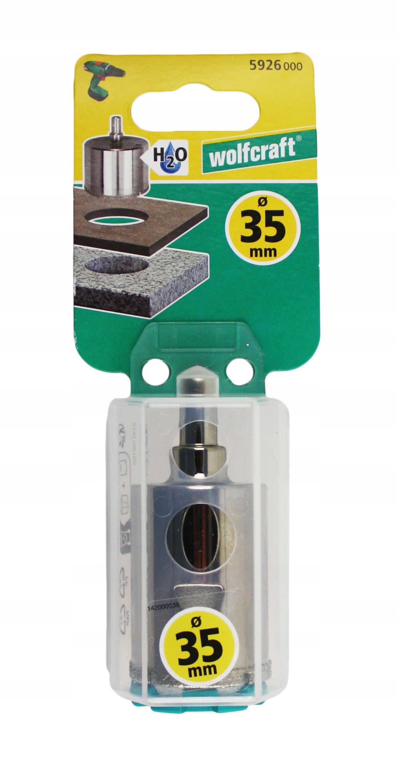 Diamond hole saw for tiles diameter 35mm depth 45mm Ceramic 5926000 WOLFCRAFT