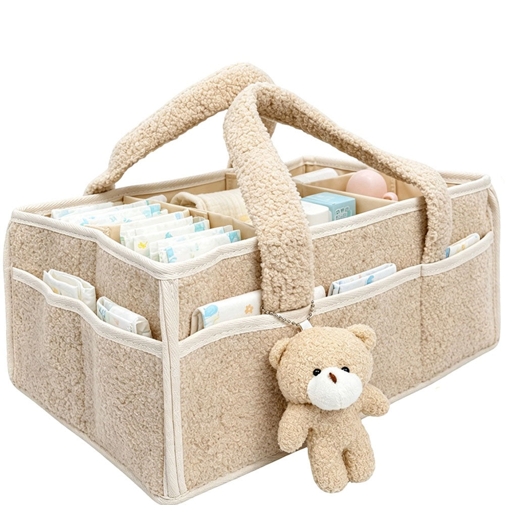 Diaper Organizer Baby Mom Bag Spacious Portable Beige 38cm