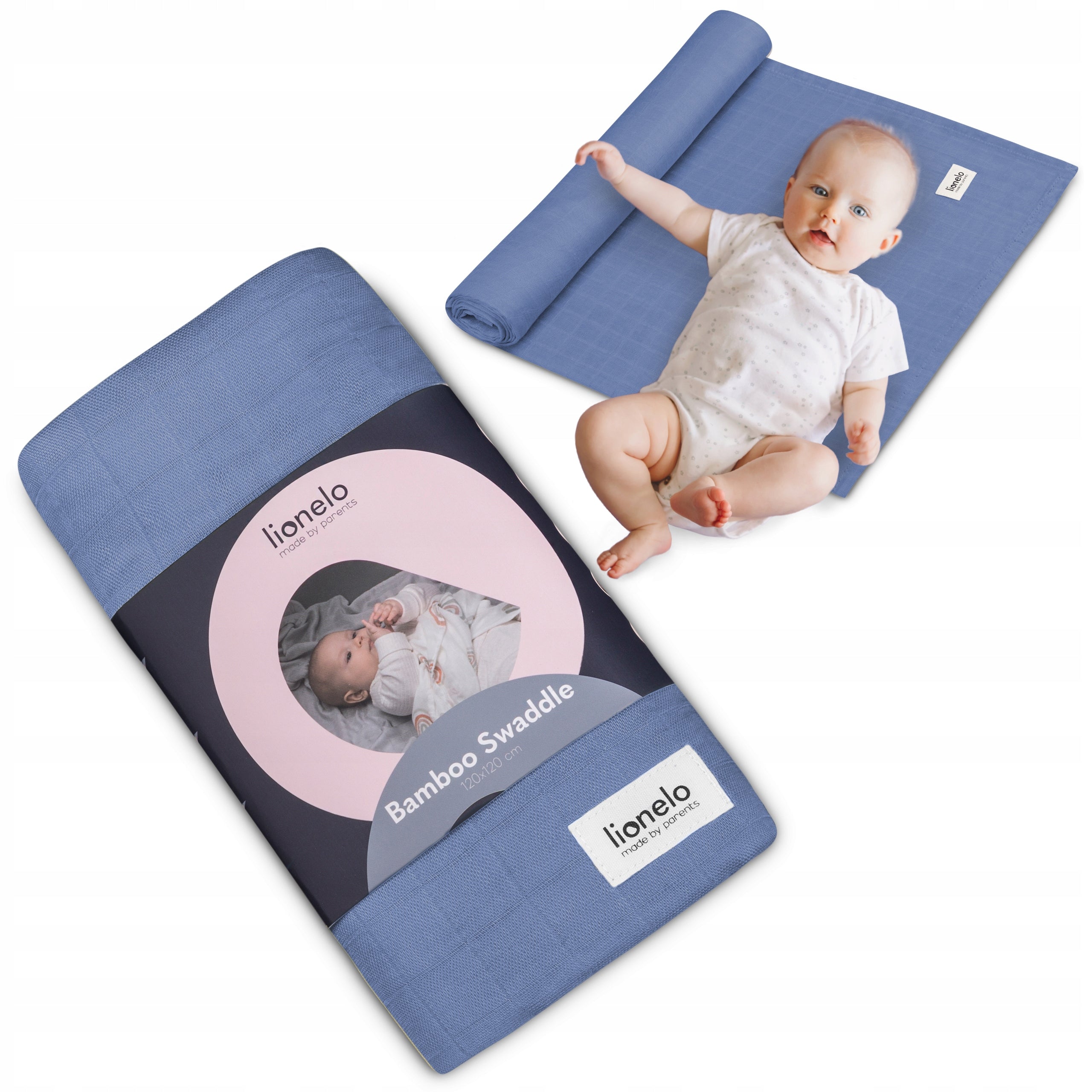 Diaper bamboo swaddle light blanket 120x120cm Lionelo Bamboo