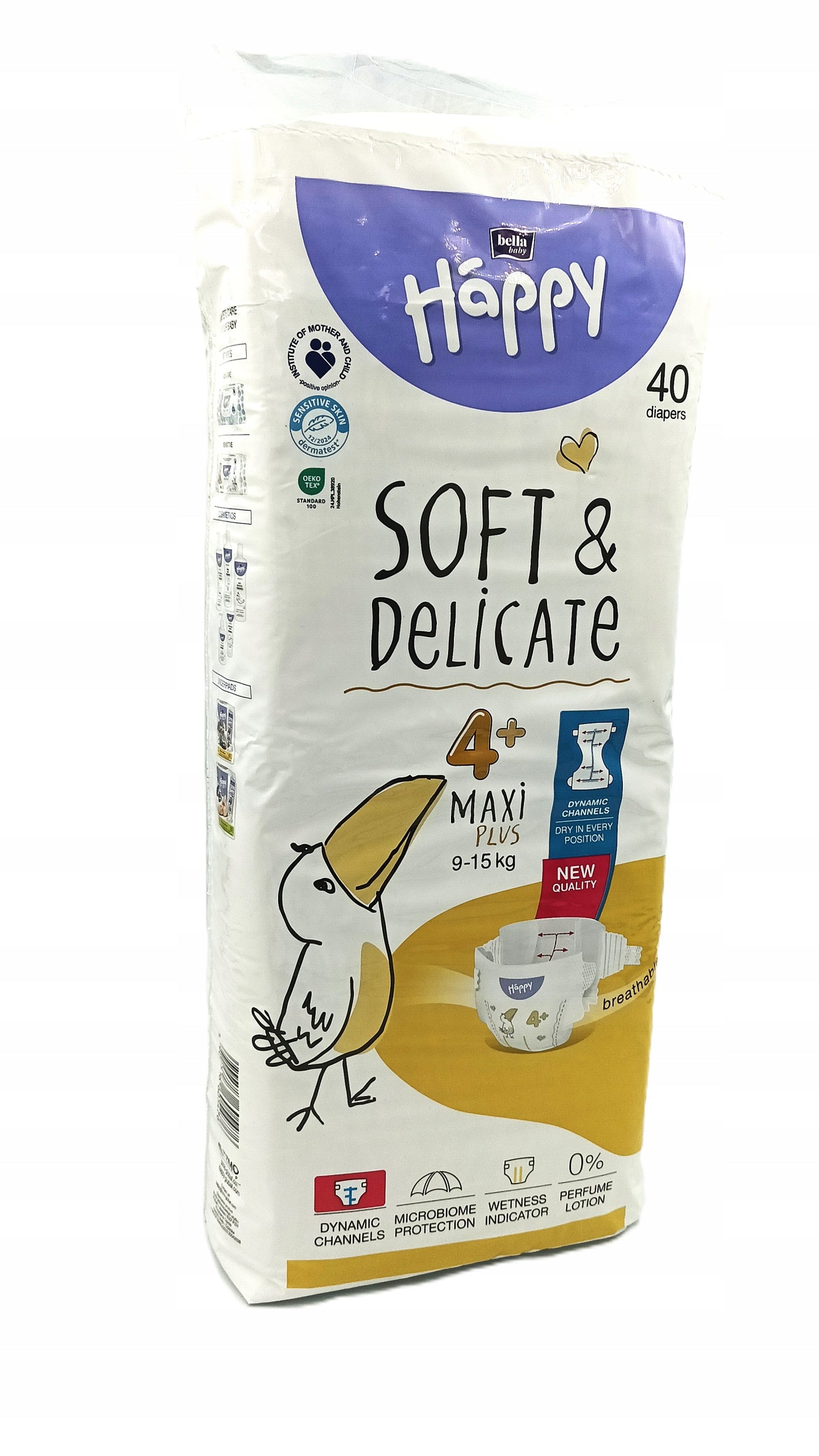 Diapers BELLA HAPPY Soft & Delicate MAXI 4 PLUS, 9-15kg, 40 pcs