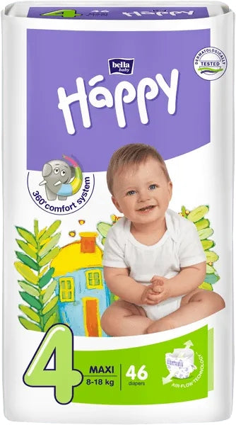 Diapers Bella Baby Happy Maxi Size 4 46 pcs. Packaging status original