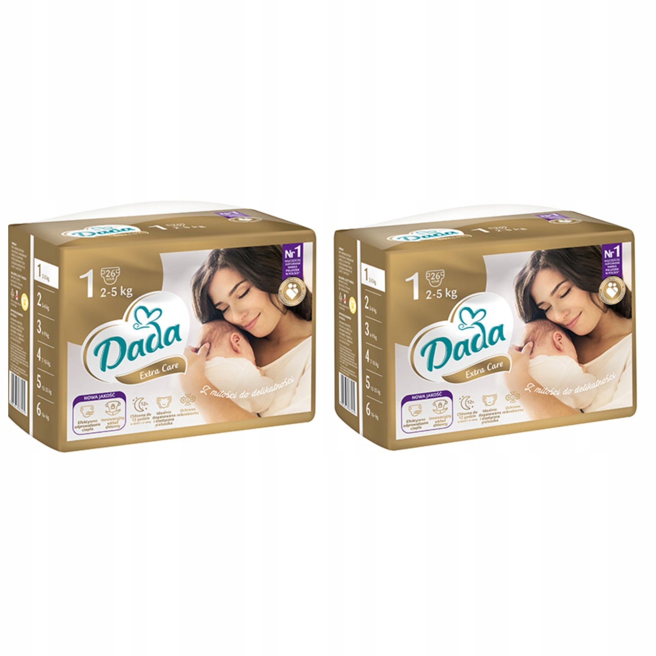Diapers DADA Extra Care size 1 2-5 kg 2×26 pcs.